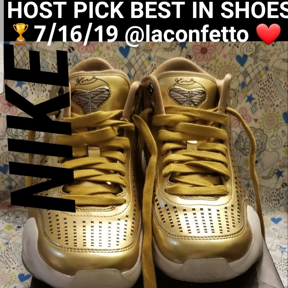 AUTH MEN'S NIKE KOBE X MID EXT GOLD SHOES SZ 7 - Picture 1 of 7